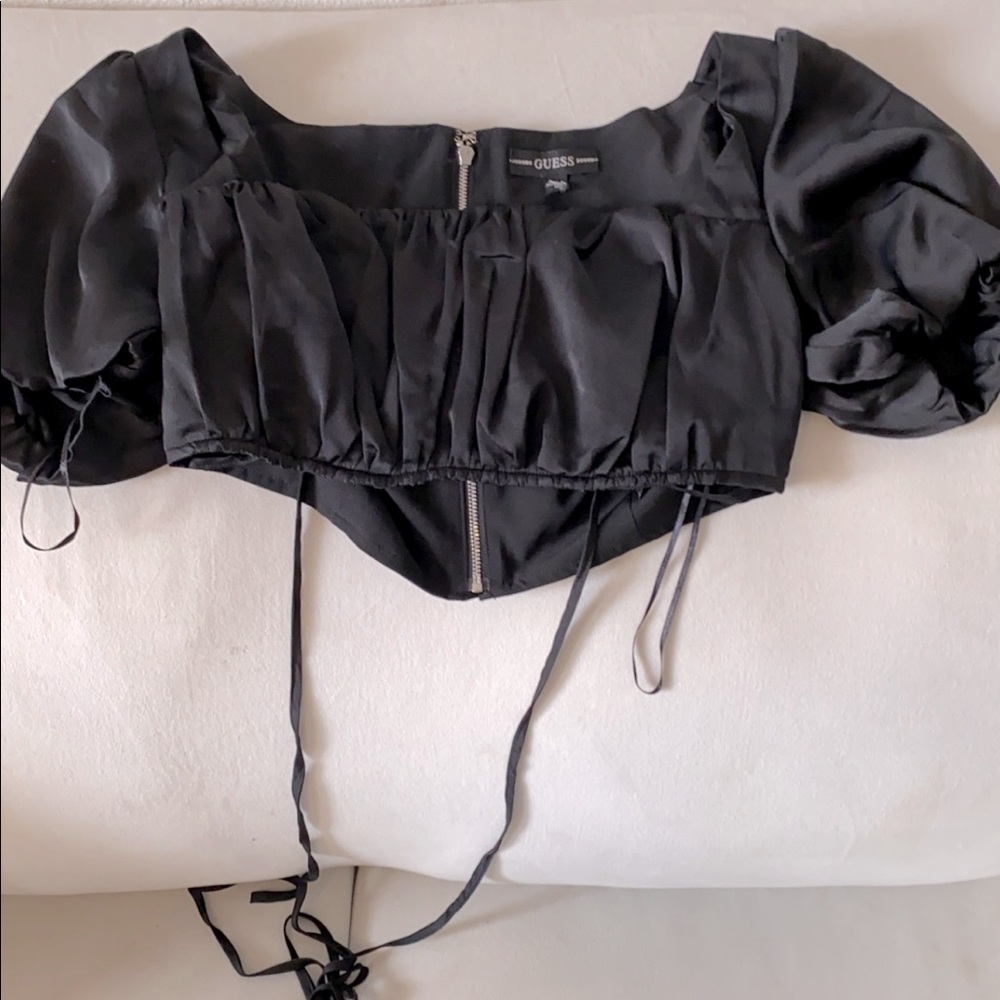 Black GUESS crop top